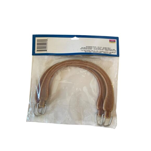 Darice Craft Designer Plastic Purse Handle Set Woodtone 1972 Vintage NEW Sealed - Picture 2 of 3